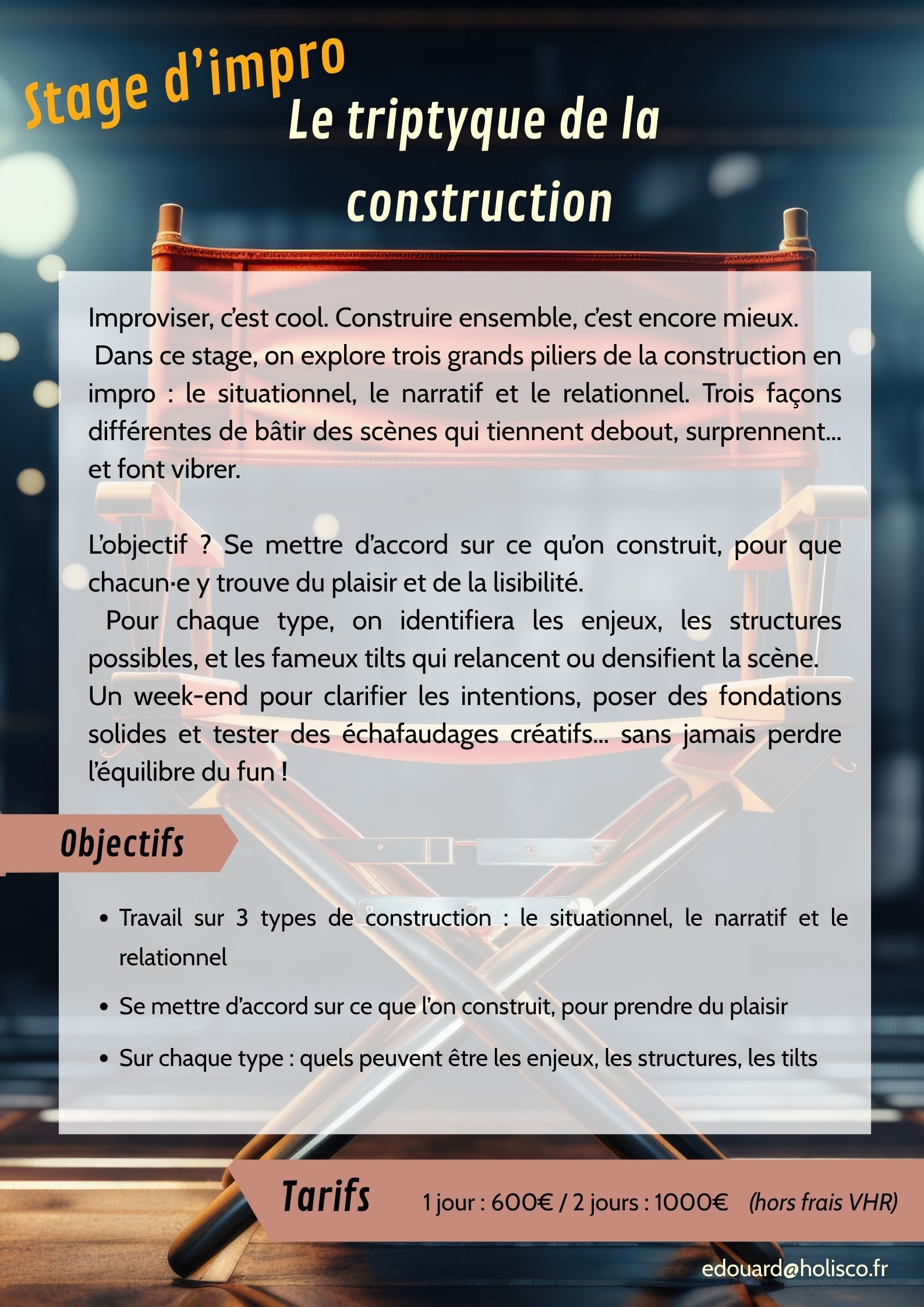 Stage - triptyque de la construction